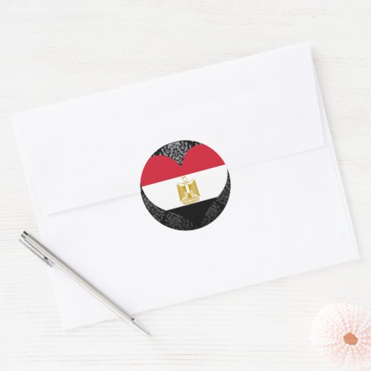 Egyptische vlag kopen ronde sticker (Envelop)
