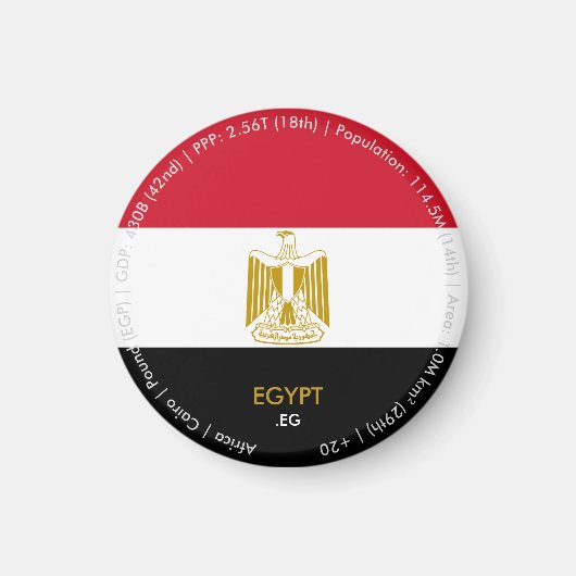 Egyptische Vlag Magneet (Voorkant)