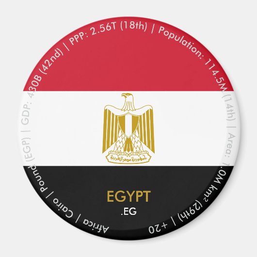 Egyptische Vlag Magneet (Voorkant)