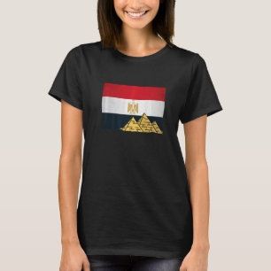 Egyptische vlag met de piramides van Gizeh Egyptol T-shirt