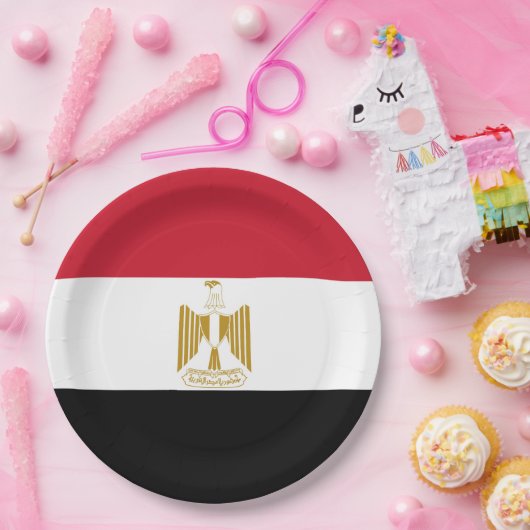 Egyptische vlag papieren bordje (Feest)
