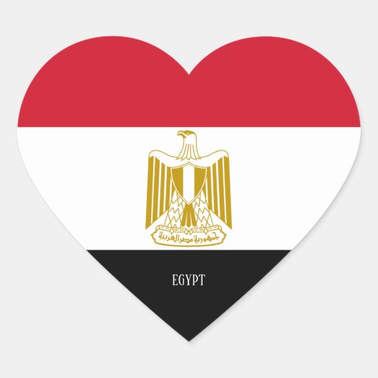 Egyptische vlag - plechtige patriottische vlag hart sticker (Voorkant)
