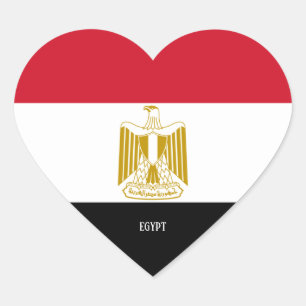 Egyptische vlag - plechtige patriottische vlag hart sticker