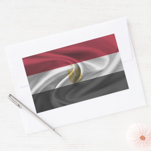 Egyptische vlag rechthoekige sticker (Envelop)