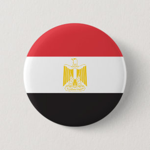 Egyptische vlag ronde button 5,7 cm