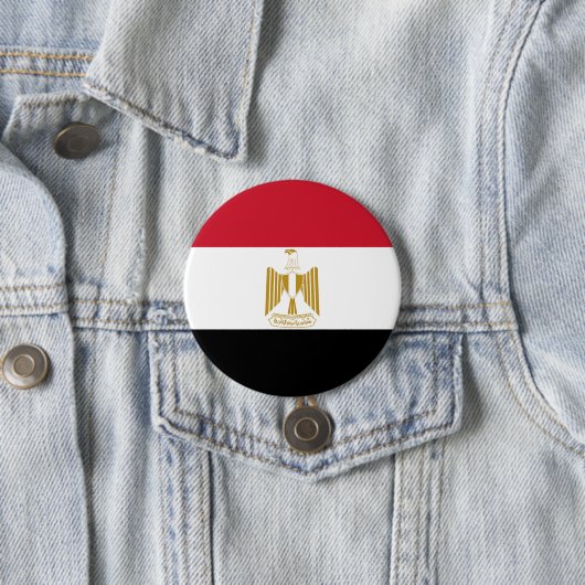 Egyptische vlag ronde button 7,6 cm (In situ)