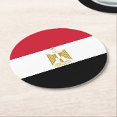 Egyptische vlag ronde kartonnen onderzetter (Gebogen)