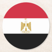 Egyptische vlag ronde kartonnen onderzetter (Voorkant)