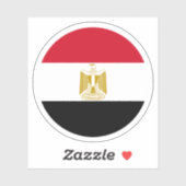 Egyptische Vlag Ronde Sticker (Vel)