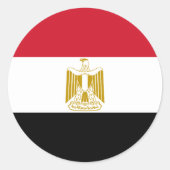 Egyptische vlag ronde sticker (Voorkant)