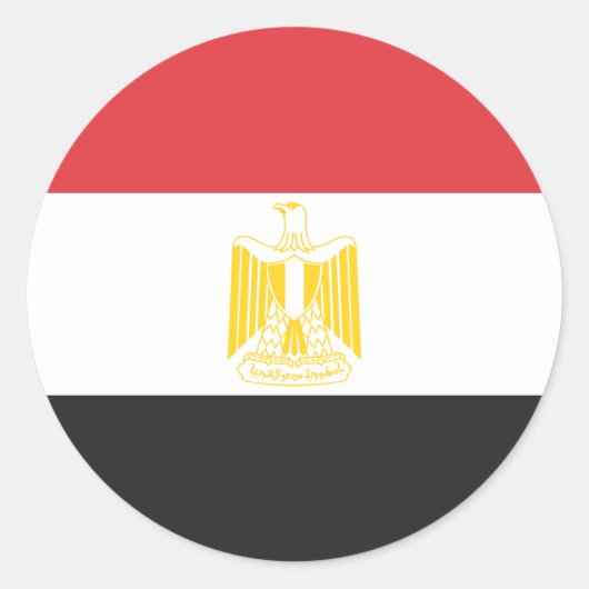 Egyptische vlag ronde sticker (Voorkant)