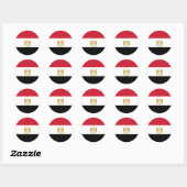 Egyptische vlag ronde sticker (Vel)