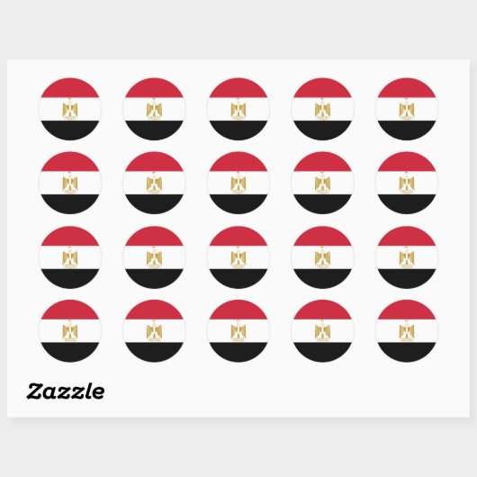 Egyptische vlag ronde sticker (Vel)