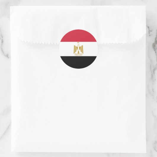 Egyptische vlag ronde sticker (Tas)