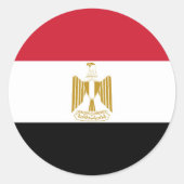 Egyptische vlag ronde sticker (Voorkant)