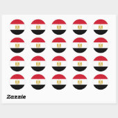 Egyptische vlag ronde sticker (Vel)