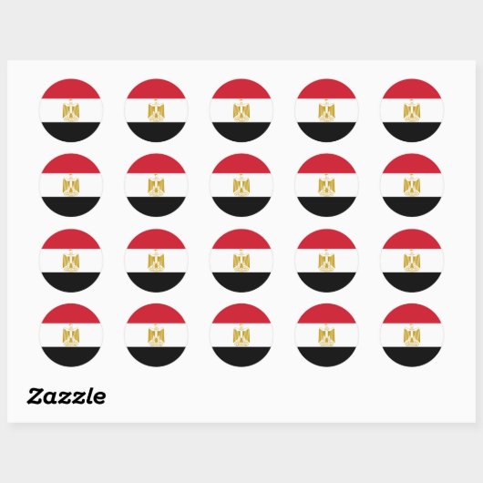 Egyptische vlag ronde sticker (Vel)