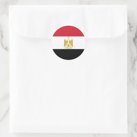 Egyptische vlag ronde sticker (Tas)