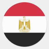 Egyptische vlag ronde sticker (Voorkant)