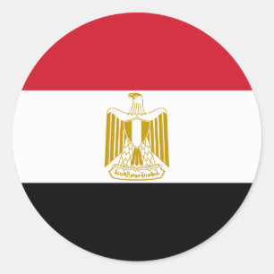 Egyptische vlag ronde sticker