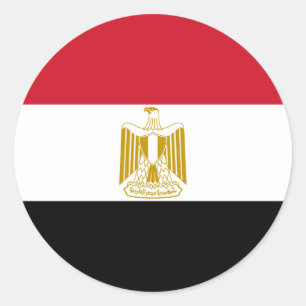 Egyptische vlag ronde sticker