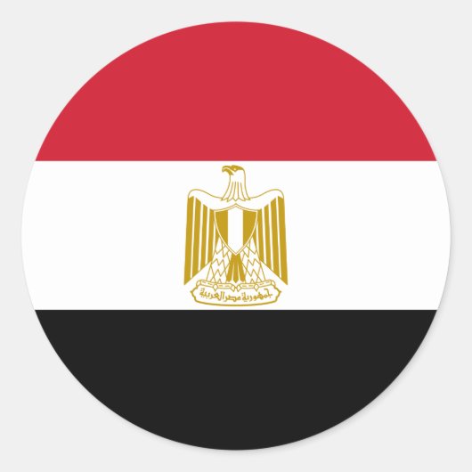 Egyptische vlag ronde sticker (Voorkant)