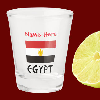 Egyptische vlag Rood gepersonaliseerd Shot Glas
