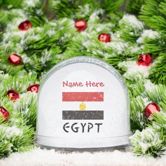 Egyptische vlag Rood gepersonaliseerd Sneeuwbol (Kerstmis)