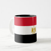 Egyptische vlag tweekleurige koffiemok (Voorkant links)