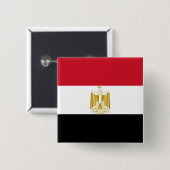 Egyptische vlag vierkante button 5,1 cm (Voorkant /achterkant)