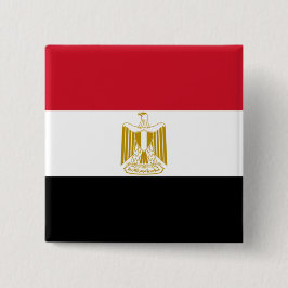 Egyptische vlag vierkante button 5,1 cm