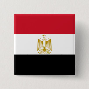 Egyptische vlag vierkante button 5,1 cm