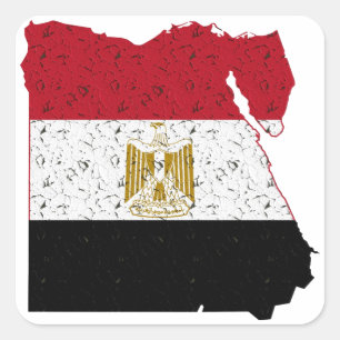 Egyptische vlag vierkante sticker