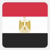Egyptische vlag vierkante sticker (Voorkant)