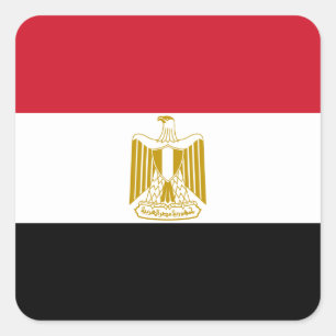 Egyptische vlag vierkante sticker