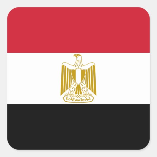 Egyptische vlag vierkante sticker (Voorkant)