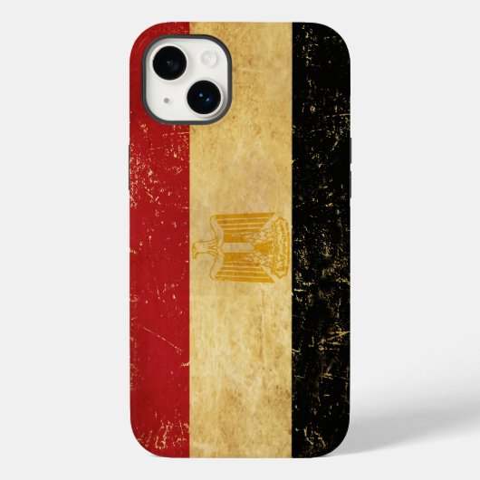 Egyptische Vlag Vintage Grunge Case-Mate iPhone Case (Achterkant)