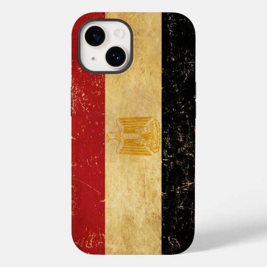 Egyptische Vlag Vintage Grunge Case-Mate iPhone Case (Achterkant)