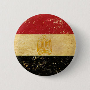 Egyptische vlag vintage grunge ontwerp knoop ronde button 5,7 cm