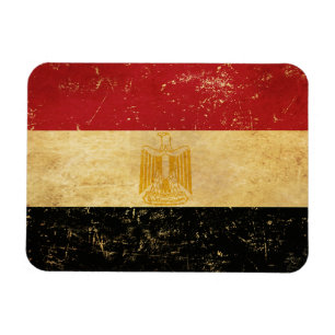 Egyptische Vlag Vintage Grunge Ontwerp Magneet