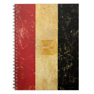 Egyptische Vlag Vintage Grunge Ontwerp Notitieboek