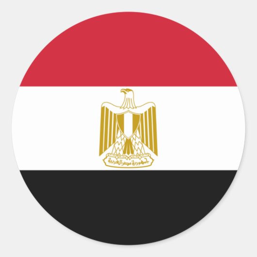 Egyptische vlag, vlag van Egypte Ronde Sticker (Voorkant)
