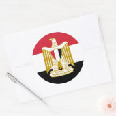 Egyptische vlag & wapen, vlag van Egypte Ronde Sticker (Envelop)