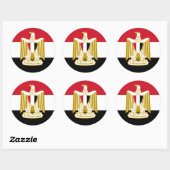Egyptische vlag & wapen, vlag van Egypte Ronde Sticker (Vel)