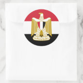Egyptische vlag & wapen, vlag van Egypte Ronde Sticker (Tas)
