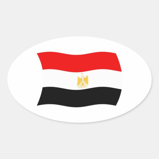 Egyptische Vlagsticker Ovale Sticker (Voorkant)
