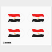 Egyptische Vlagsticker Ovale Sticker (Vel)