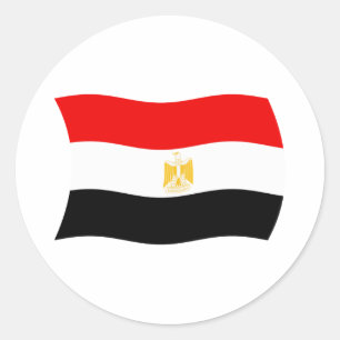 Egyptische Vlagsticker Ronde Sticker