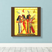 Egyptische vriendschap Papyrus Canvas Afdruk (Insitu (Houten vloer))
