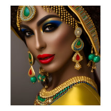 Egyptische vrouw Exotisch hoofdtooi goud groen bla
